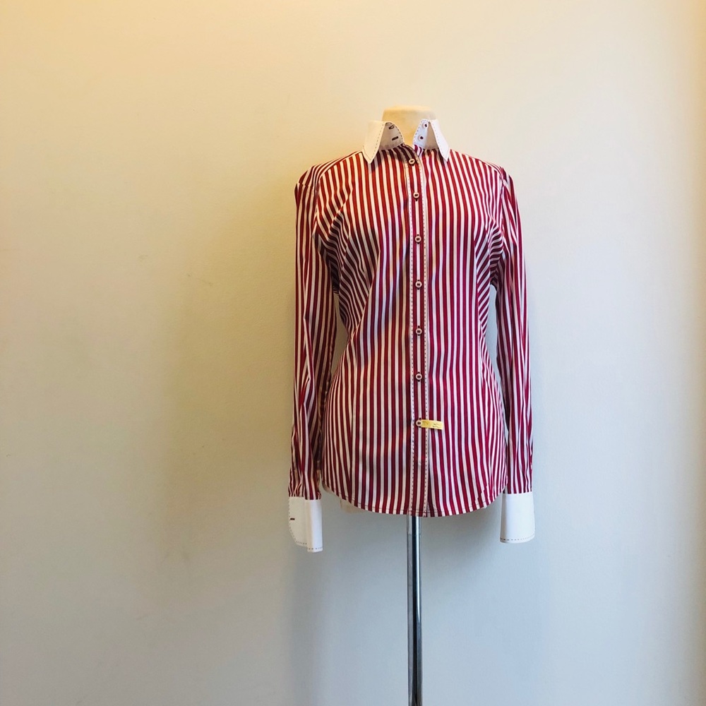 Zara Woman Pinstripe Tailored Fit Shirt
